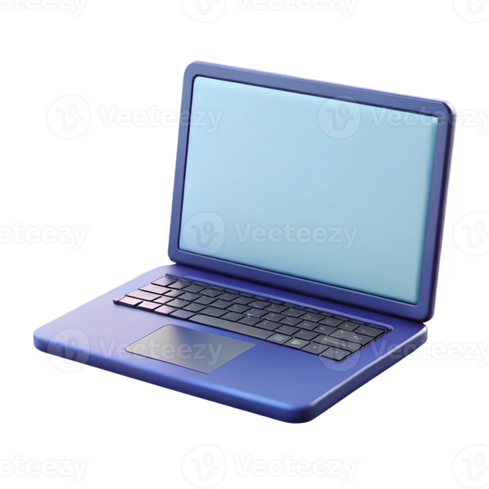 magnificent modern Laptop computer with blank screen 4K png