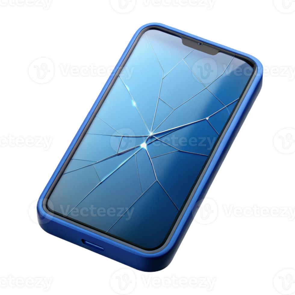 wonderful artistic Smartphone with cracked screen professional png