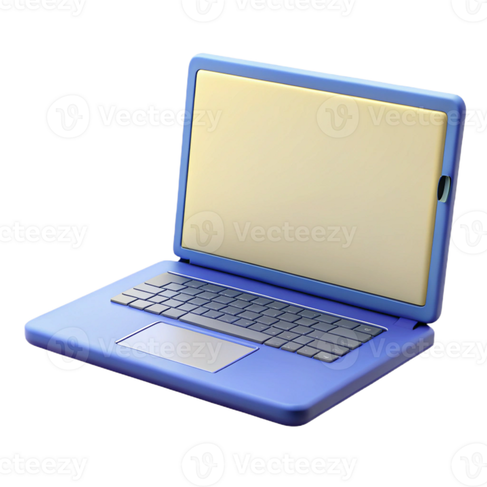 dramatic creative Laptop computer with blank screen high quality png