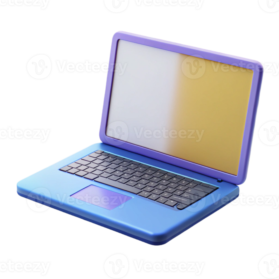 magnificent modern Laptop computer with blank screen detailed png