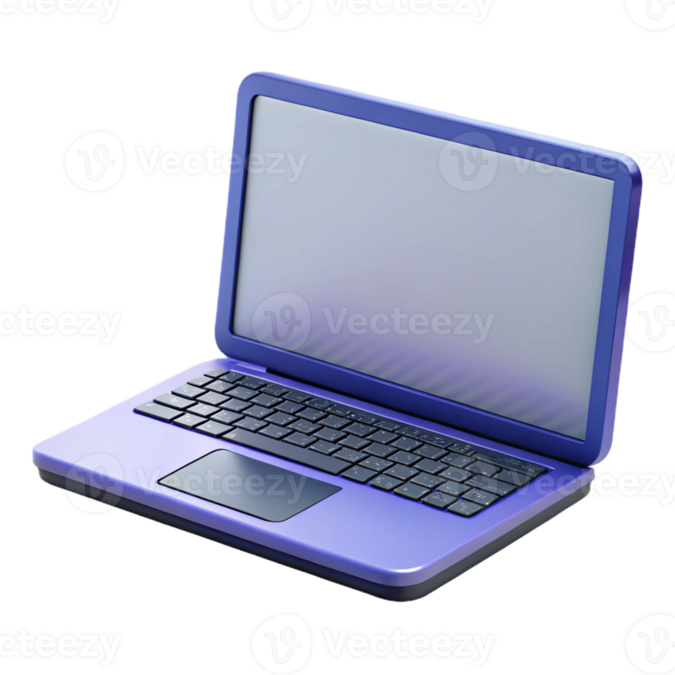serene modern Laptop computer with blank screen high quality png