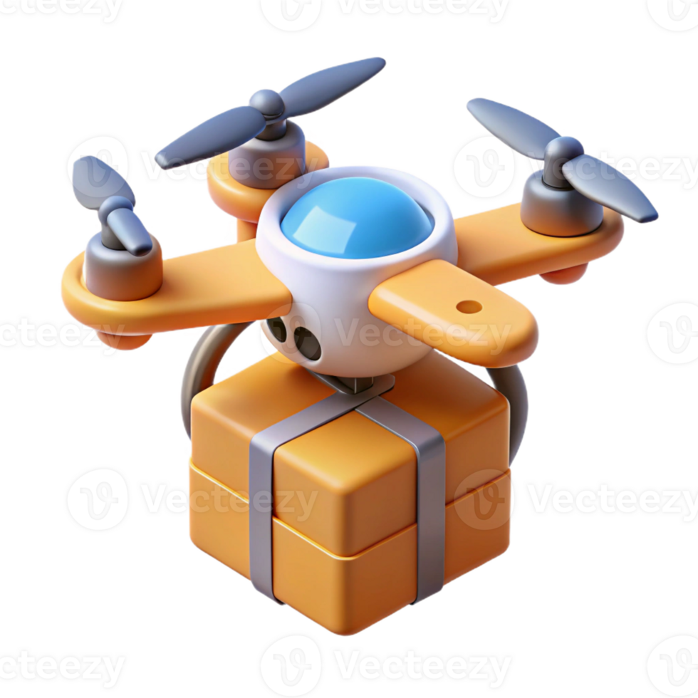 elegant abstract Delivery drone carrying a package professional png