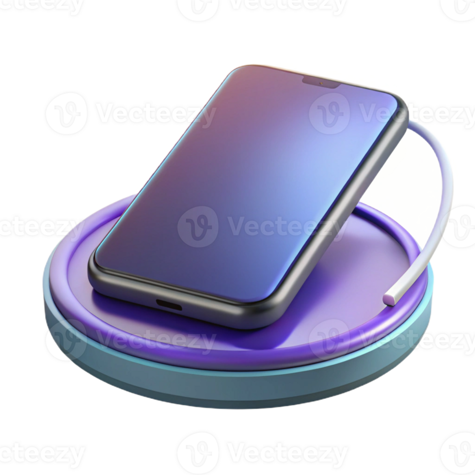 vibrant modern Wireless charging pad for smartphone professional png