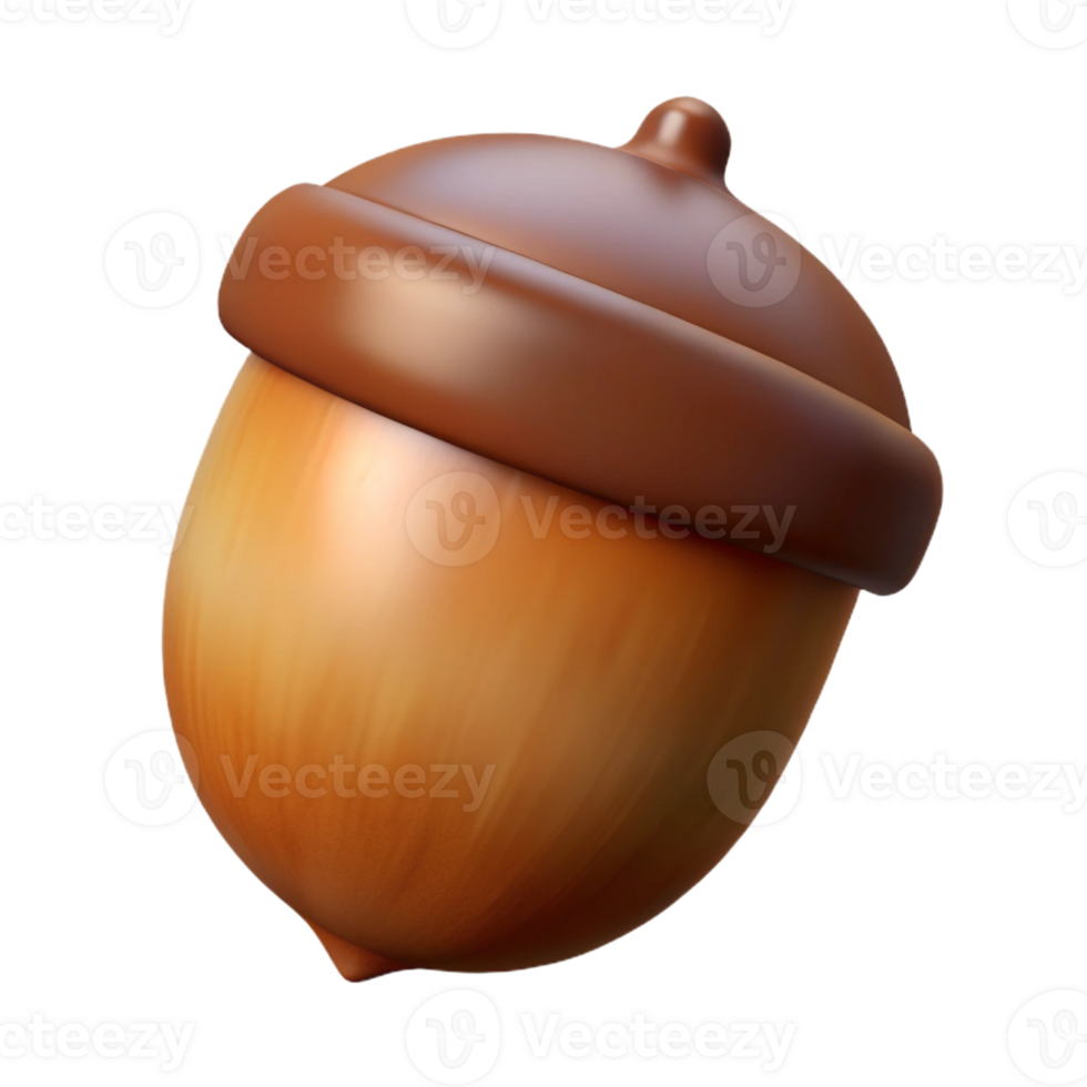 dramatic vintage Brown acorn with cap authentic png