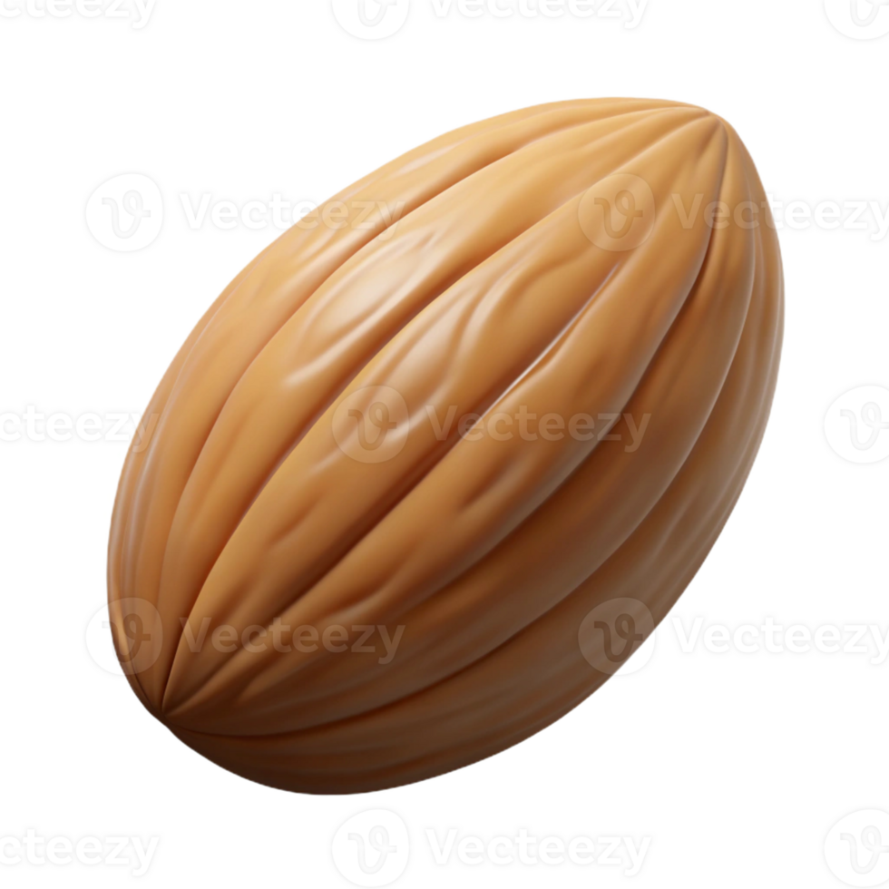 magnificent minimalist Close up of a single almond 4K png