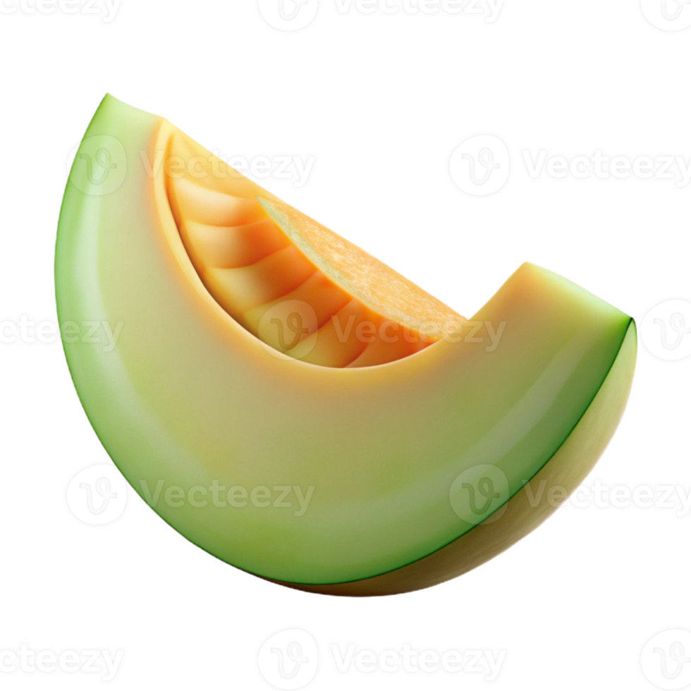 serene contemporary Honeydew melon slice original png