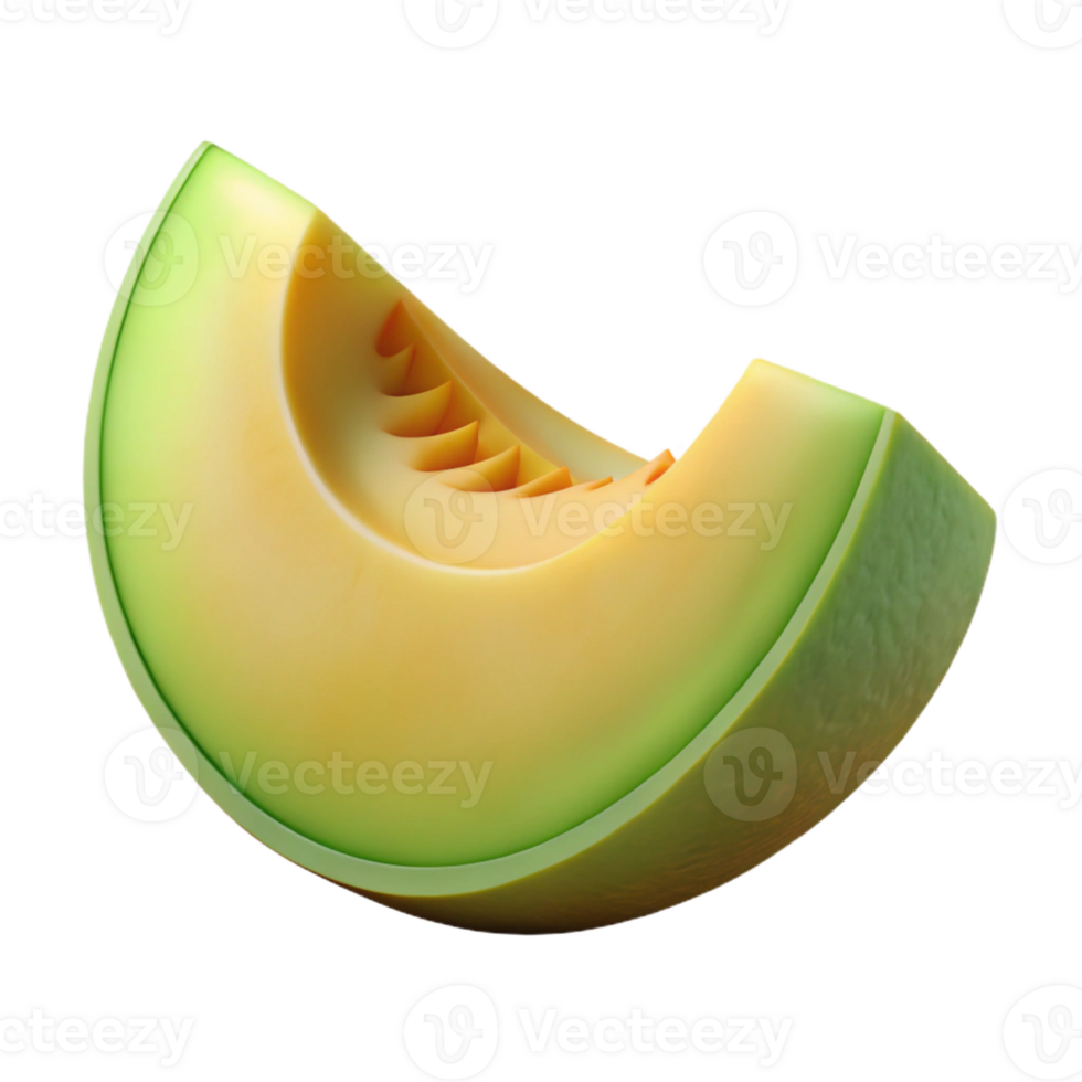 extraordinary minimalist Honeydew melon slice detailed png