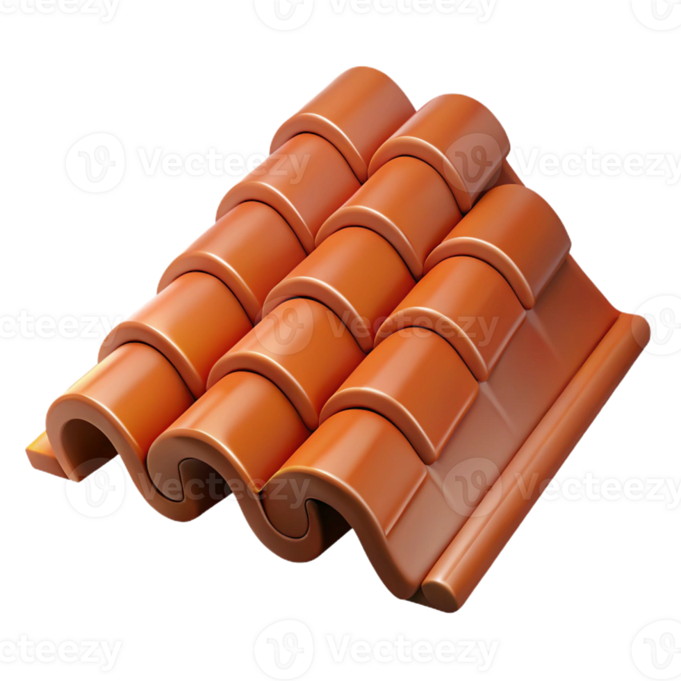 wonderful rustic Terracotta roof tile genuine png