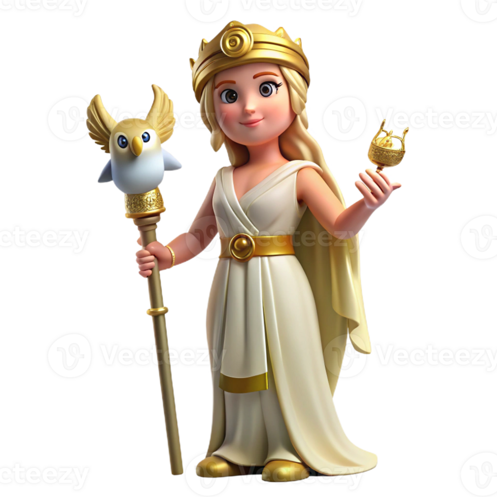 serene minimalist Athena, goddess of wisdom, with an owl genuine png