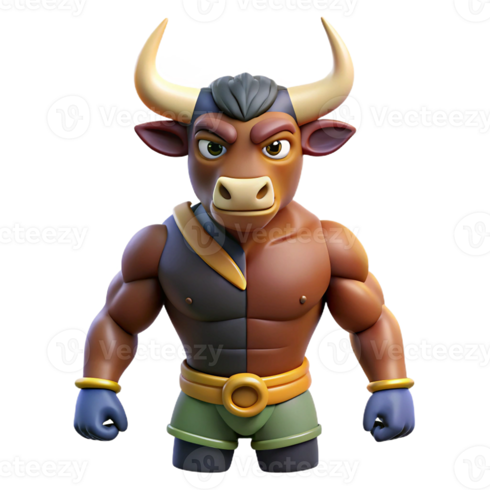 elegant modern Minotaur, half-bull, half-man high quality png