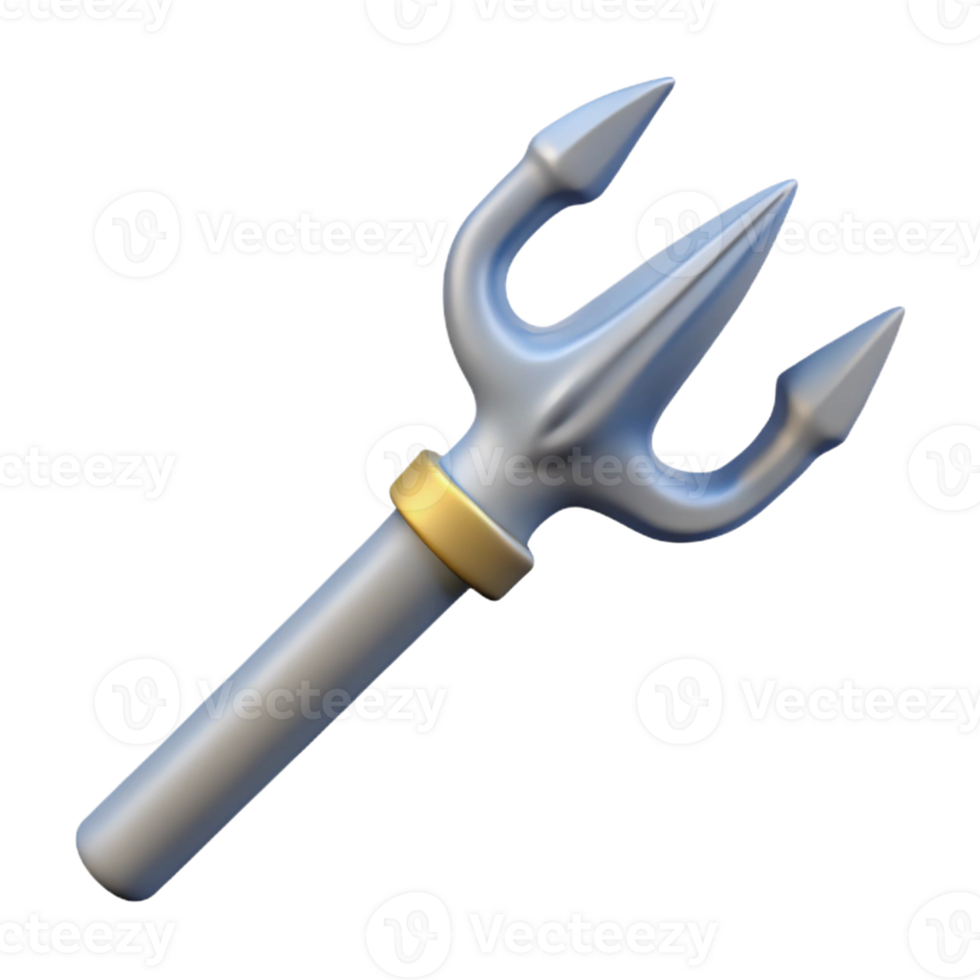 dramatic minimalist A trident, three-pronged spear authentic png