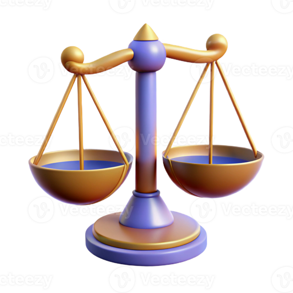 dramatic minimalist A set of scales, symbol of justice 4K png