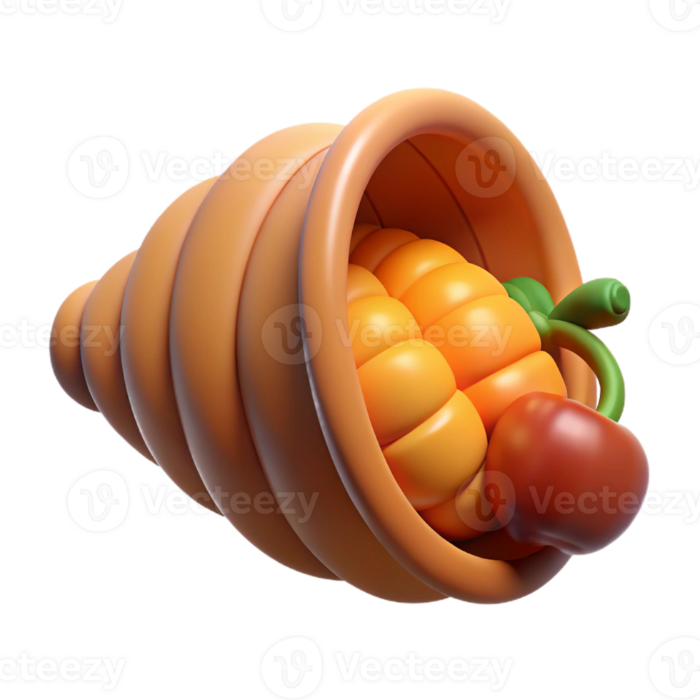 impressive rustic A cornucopia, horn of plenty professional png