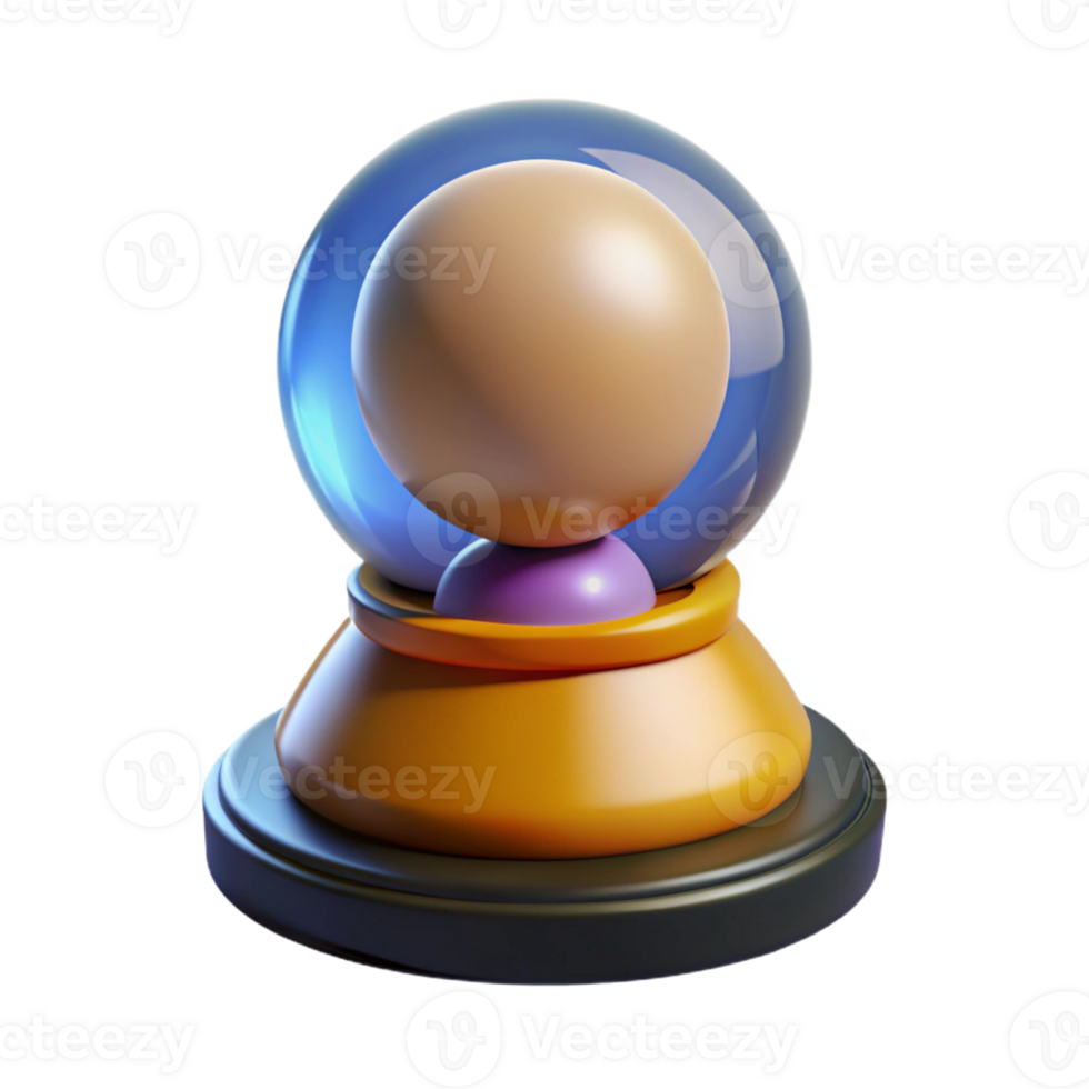 impressive vintage A staff with a crystal ball premium png