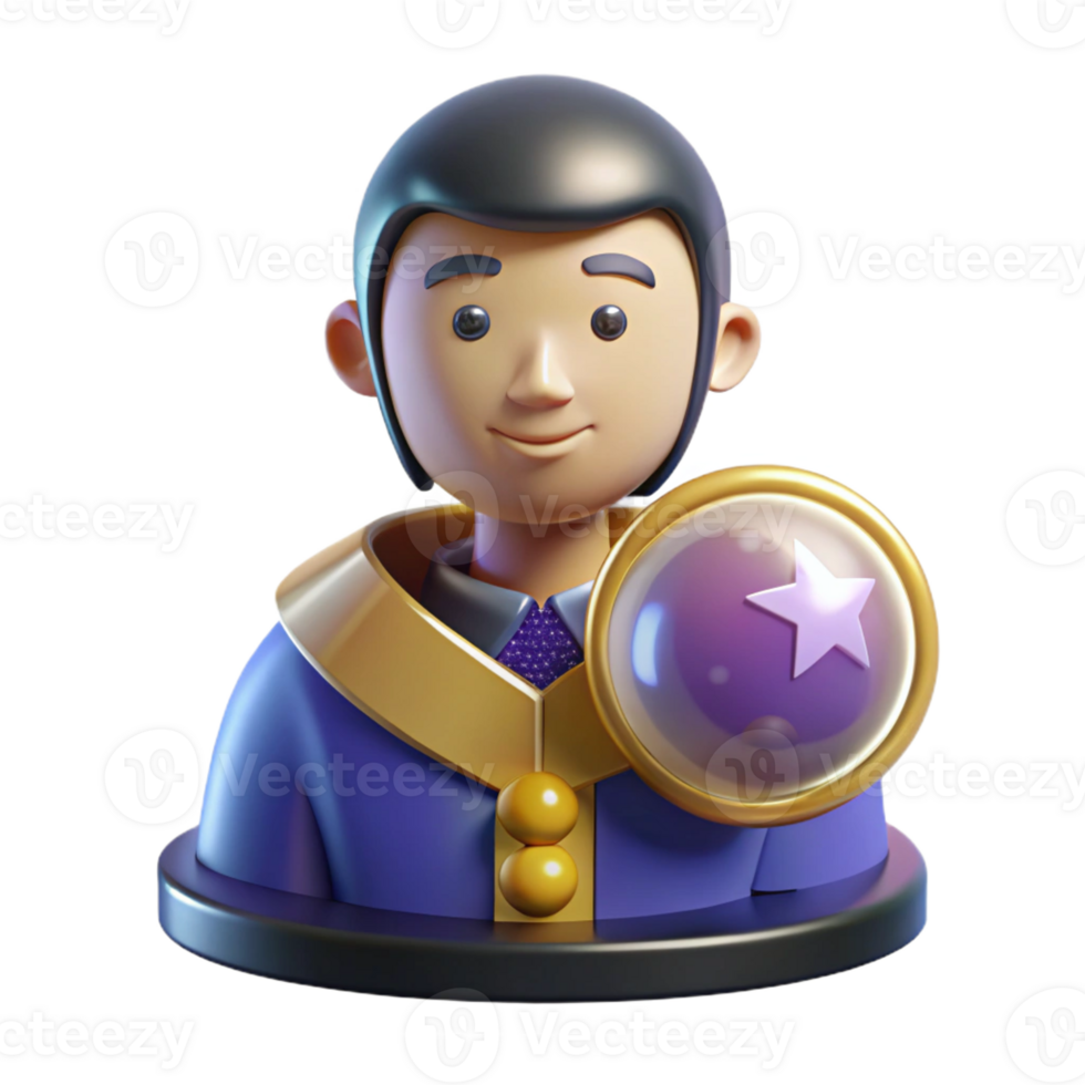 serene classic A staff with a crystal ball detailed png