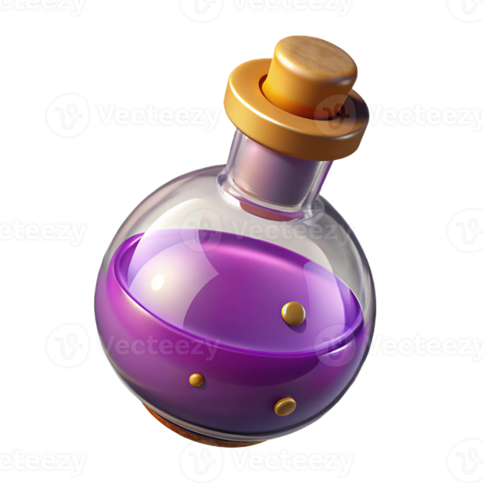 vibrant minimalist A magic potion bottle exclusive png