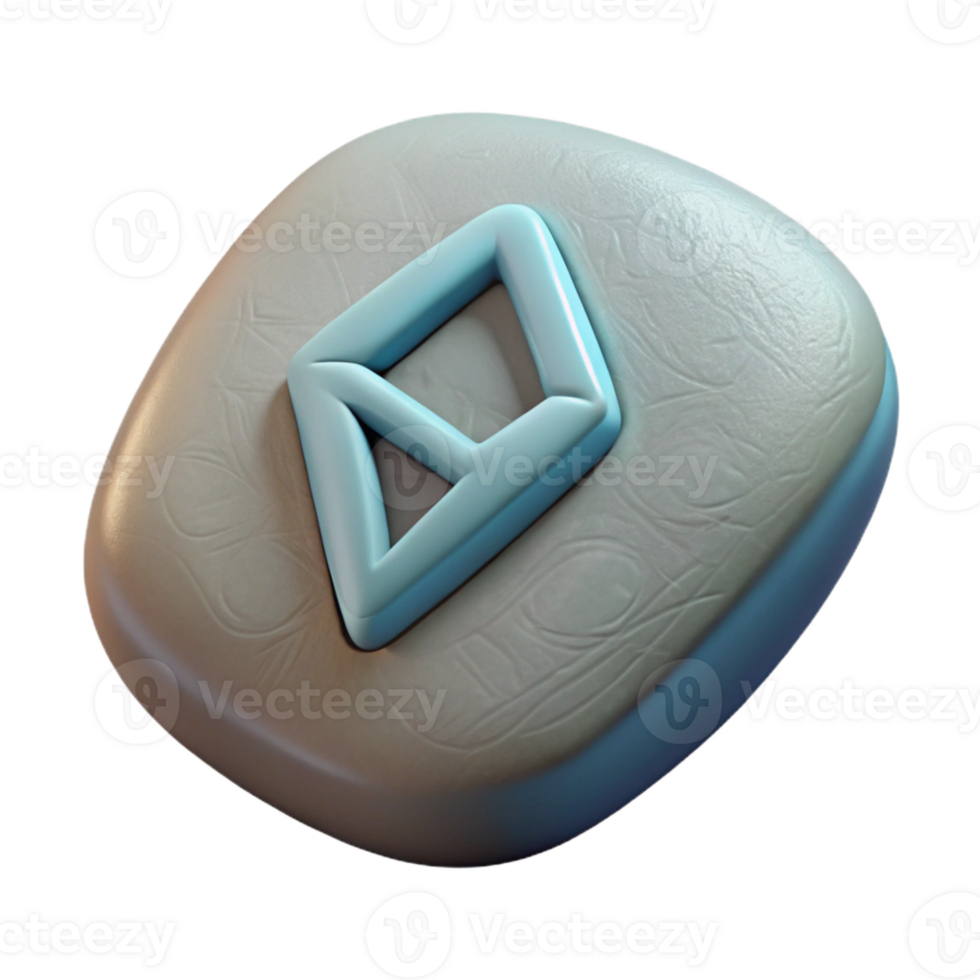 vibrant contemporary A rune stone 4K png