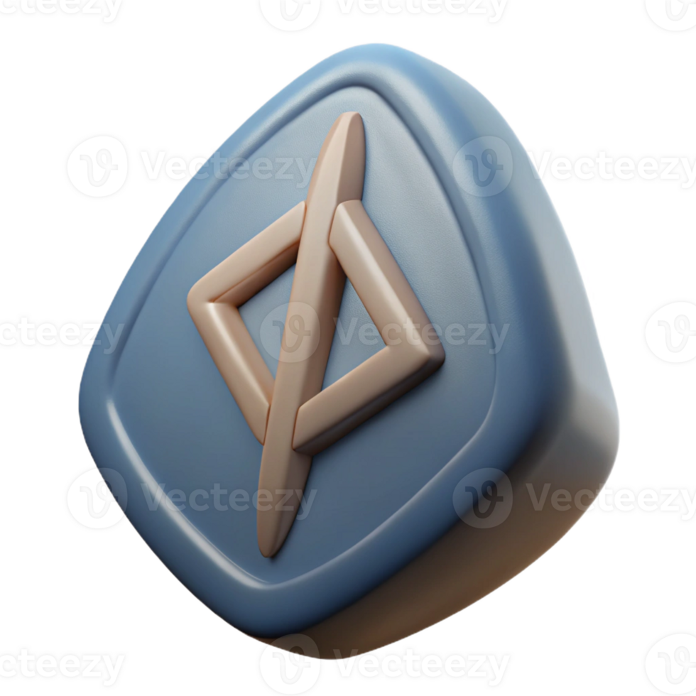 serene abstract A rune stone 4K png