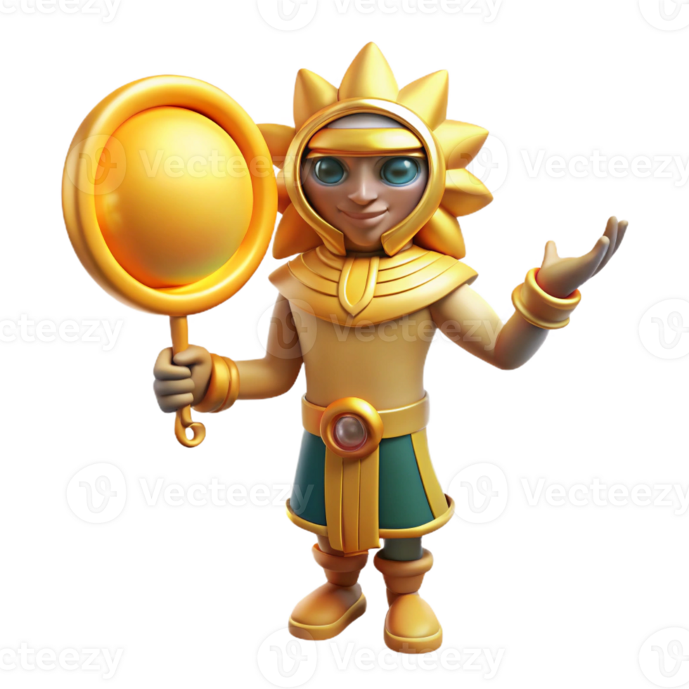 dramatic classic Ra, Egyptian Sun God, with a sun disk high resolution png