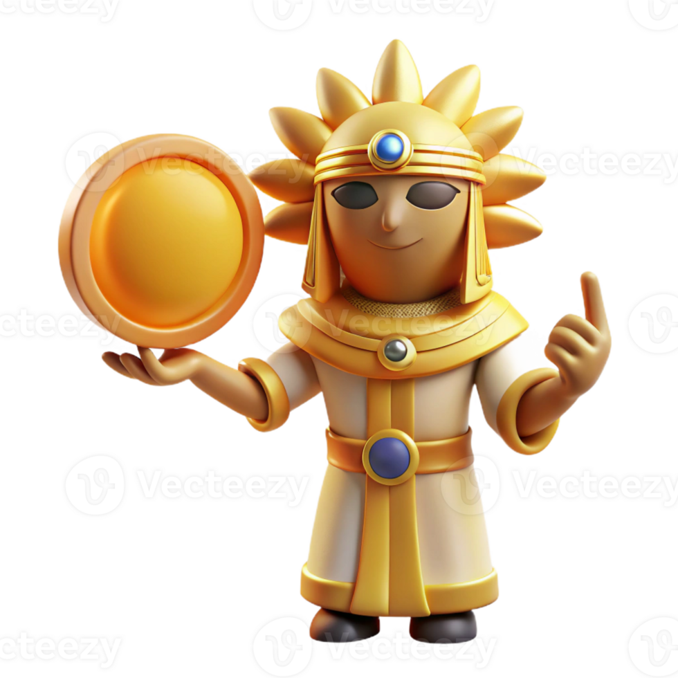 dramatic rustic Ra, Egyptian Sun God, with a sun disk genuine png