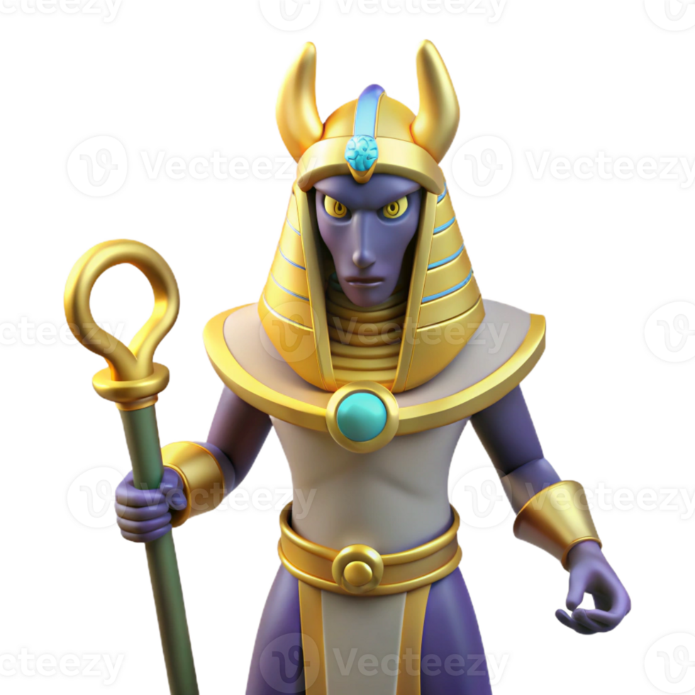 stunning artistic Osiris, Egyptian God of the Underworld high resolution png