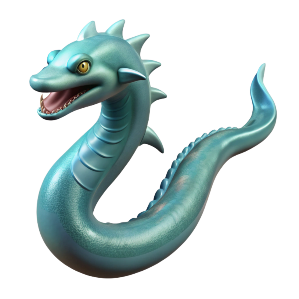 dramatic rustic Leviathan, sea serpent detailed png
