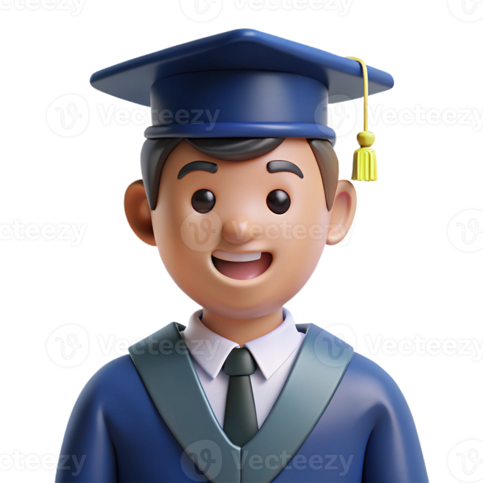 extraordinary classic Graduate student in a cap and gown, 4K png