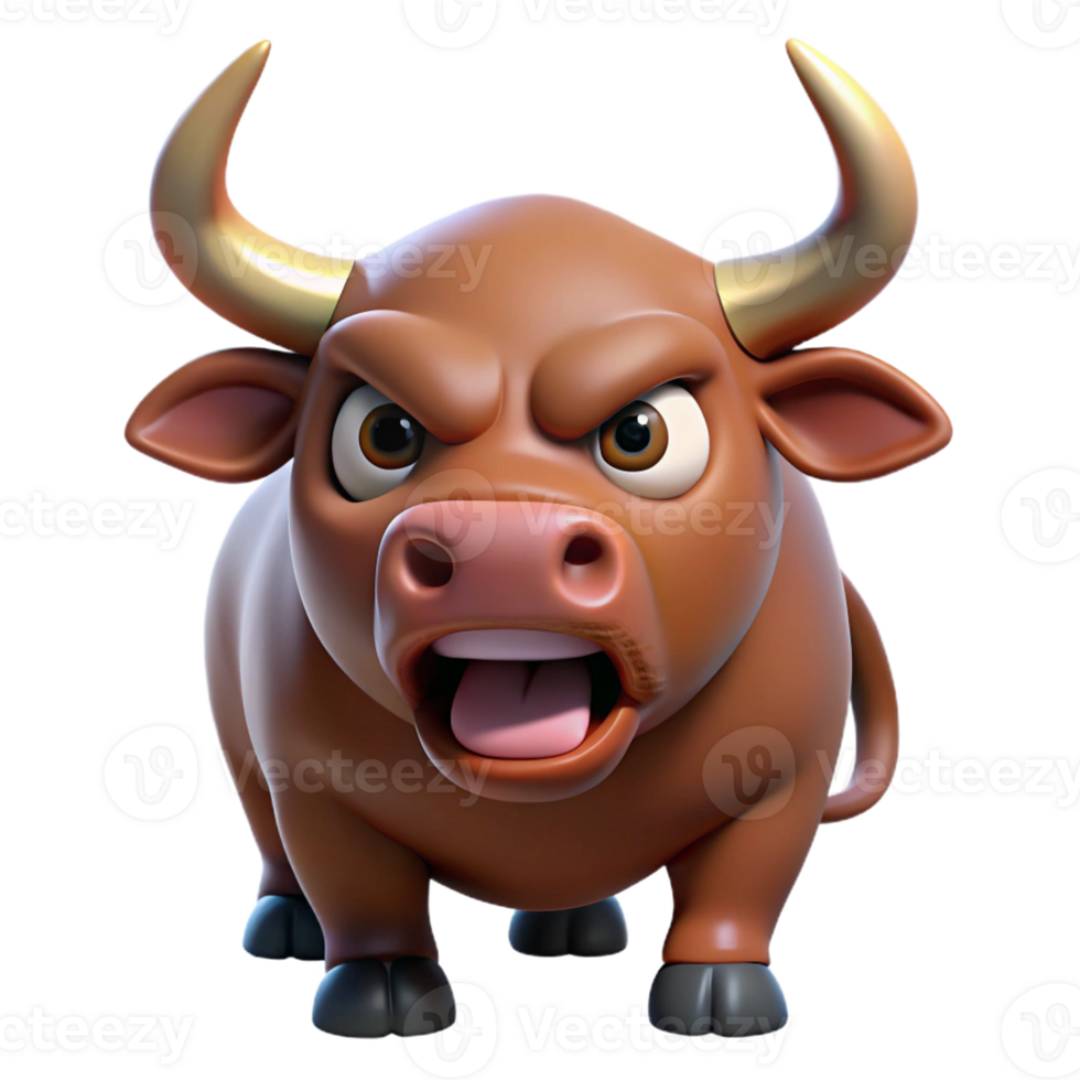 elegant vintage Angry bull snorting, premium png