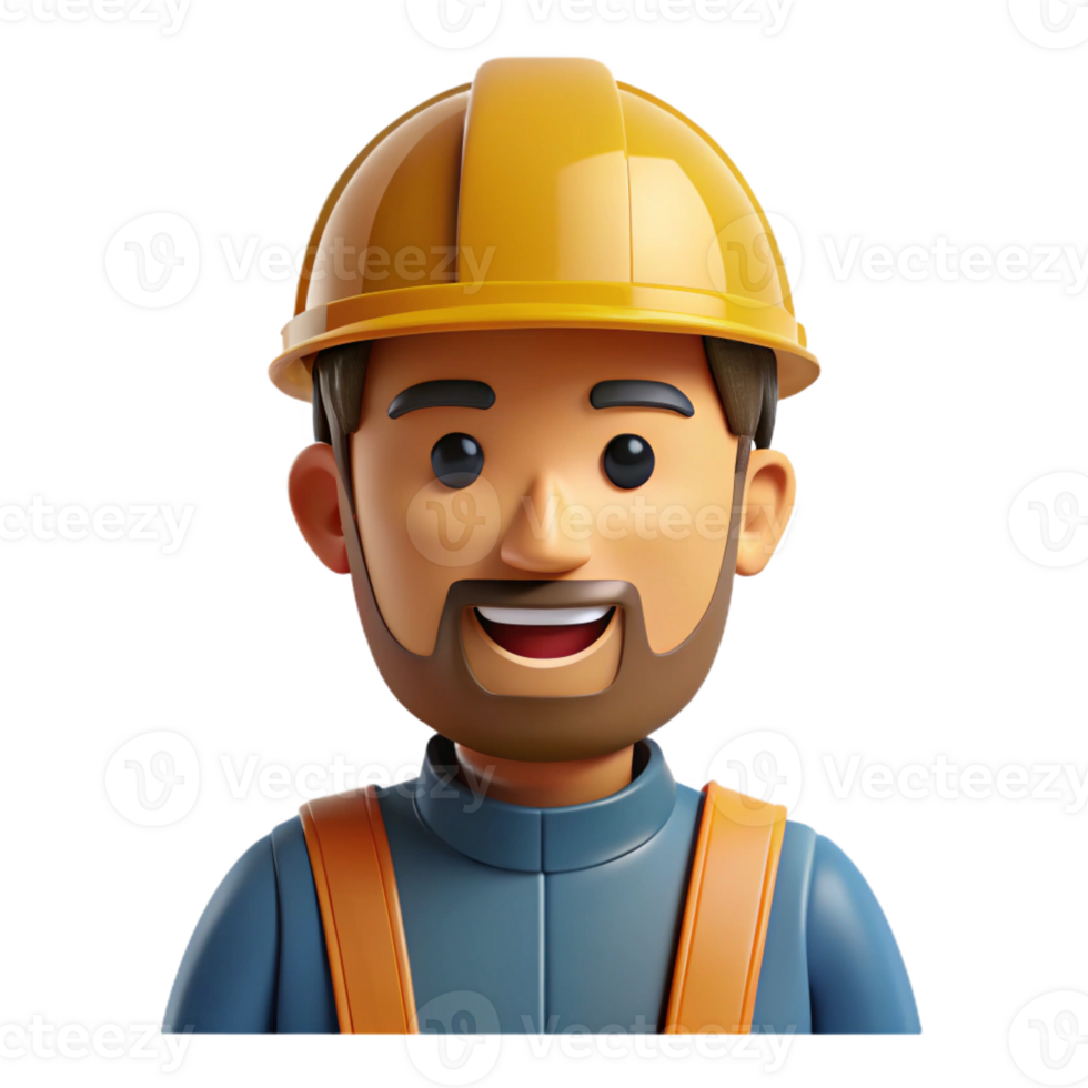 impressive contemporary Construction worker wearing a hard hat, professional png