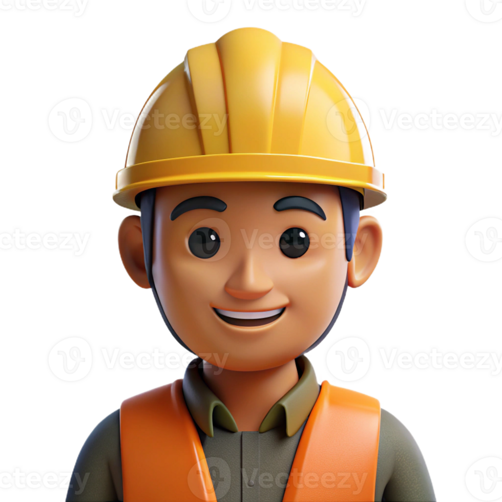 magnificent modern Construction worker wearing a hard hat, high resolution png