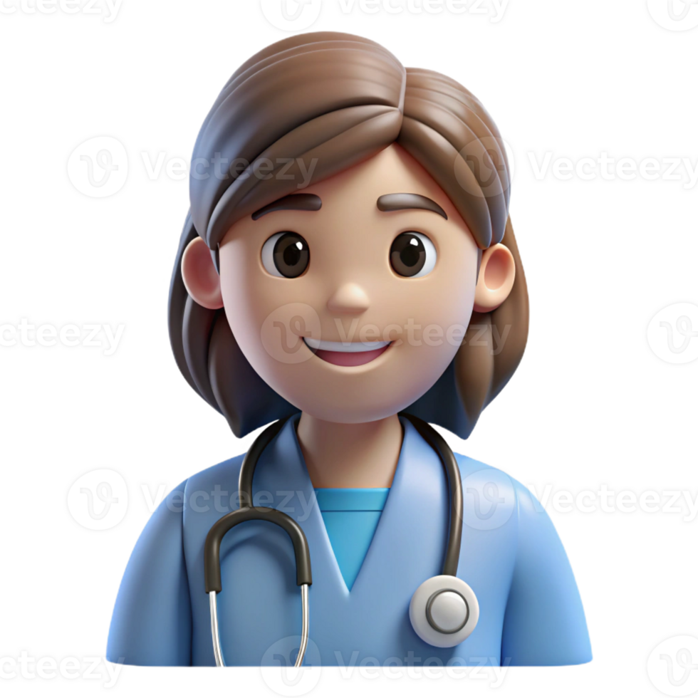 elegant rustic Nurse with a stethoscope, high quality png