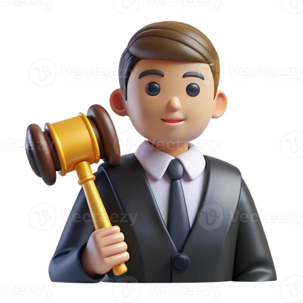 wonderful vintage Judge with a gavel, genuine png