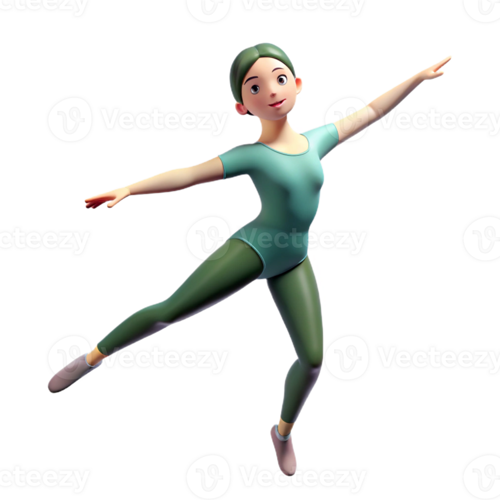 elegant contemporary Dancer in a leotard, high quality png