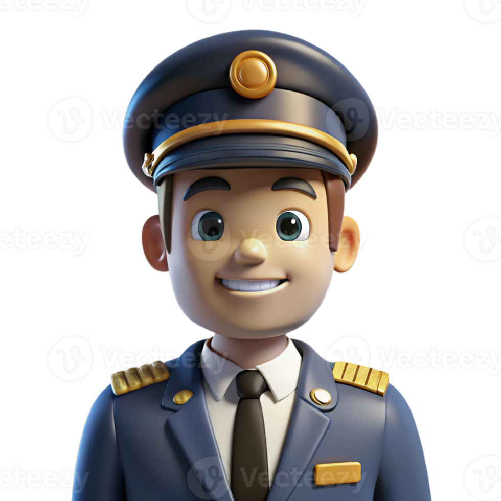 beautiful rustic Pilot in uniform, 4K png