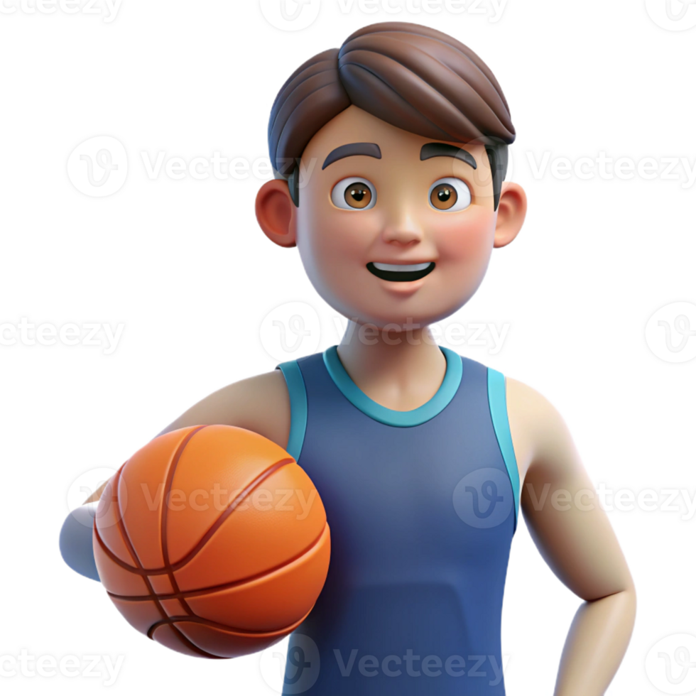 dramatic minimalist Athlete holding a basketball, original png