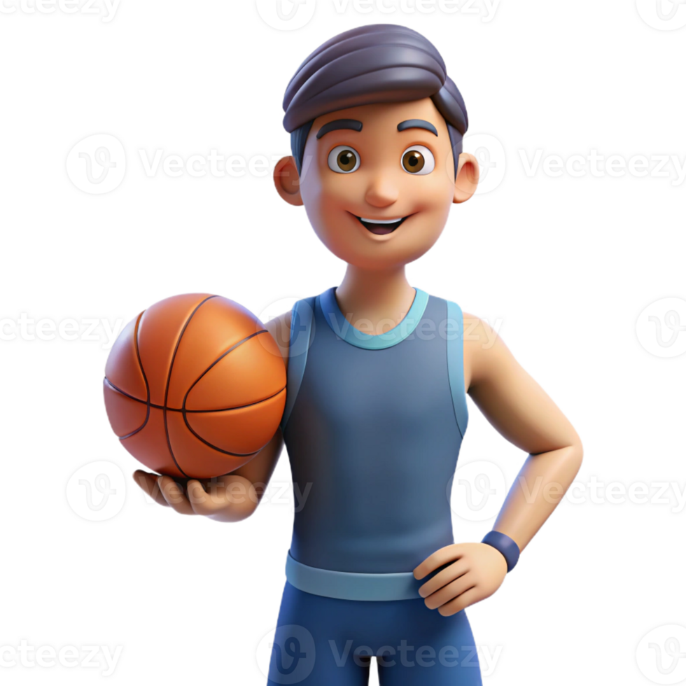 stunning creative Athlete holding a basketball, detailed png