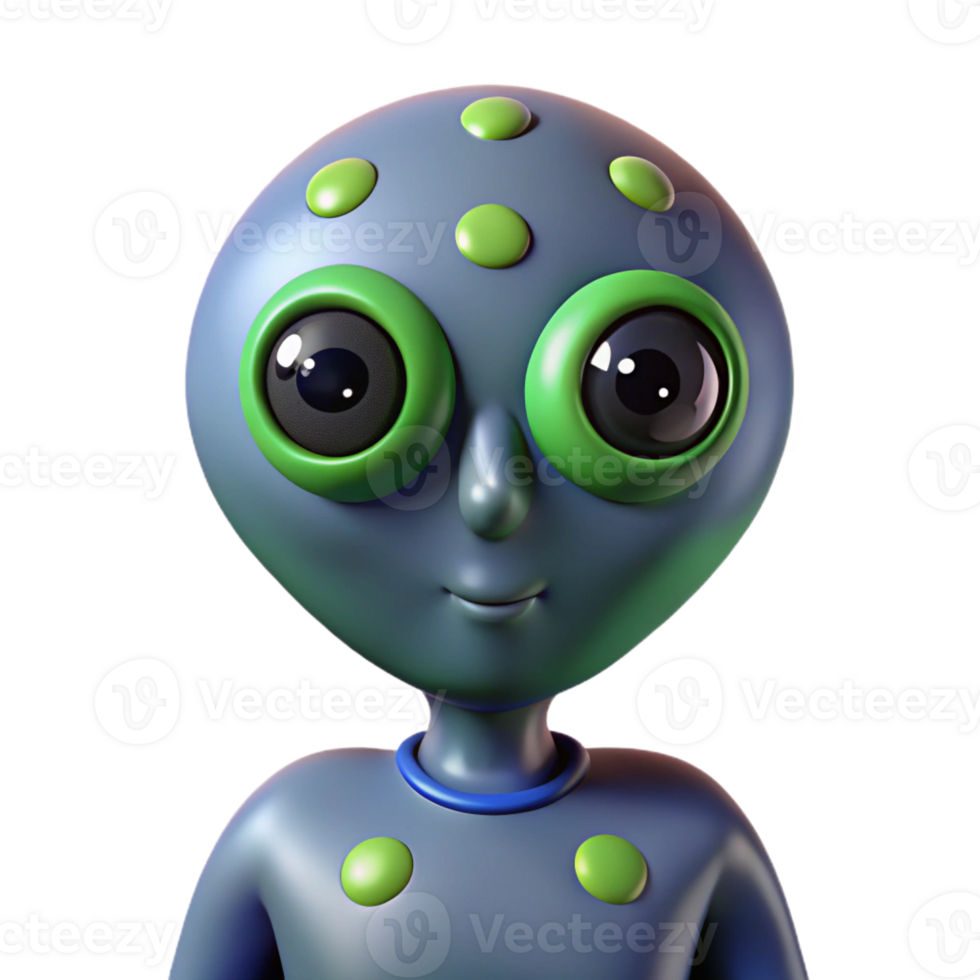 impressive rustic Alien with three eyes, premium png