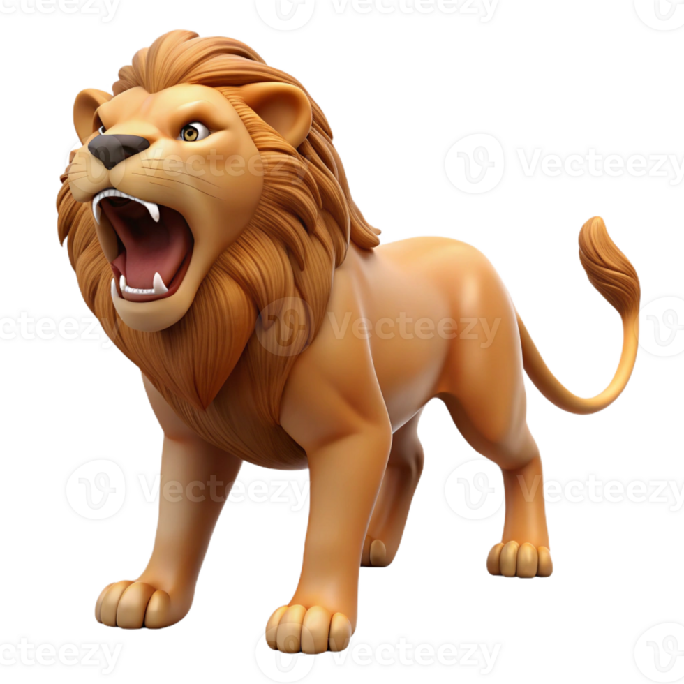 serene abstract Lion roaring fiercely, premium png