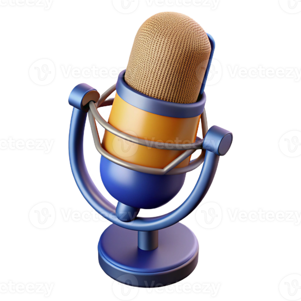 dramatic traditional A studio microphone with a pop filter original png