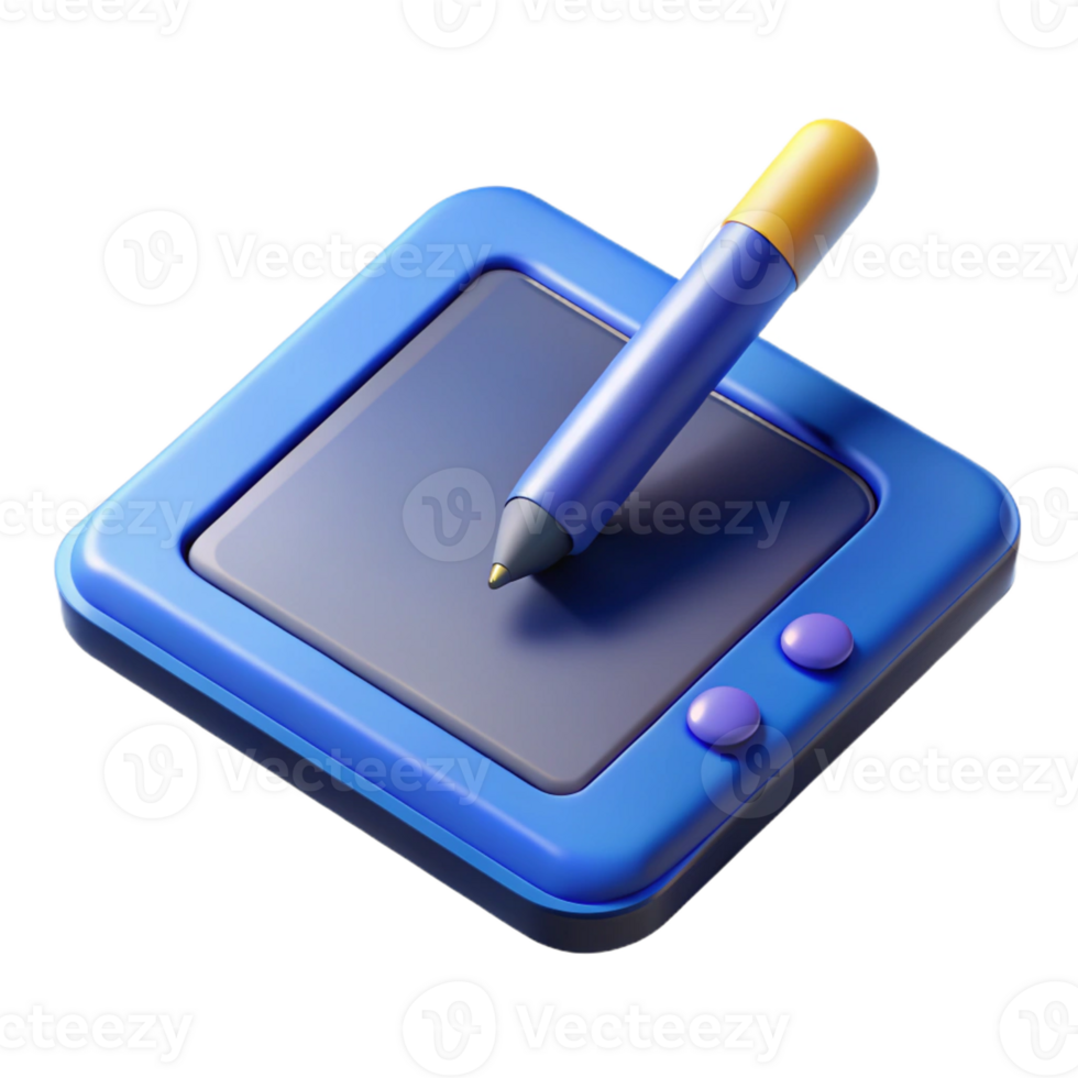 elegant rustic A digital tablet with a stylus pen premium png