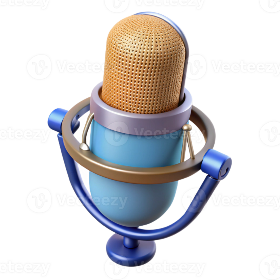 beautiful vintage A studio microphone with a pop filter exclusive png