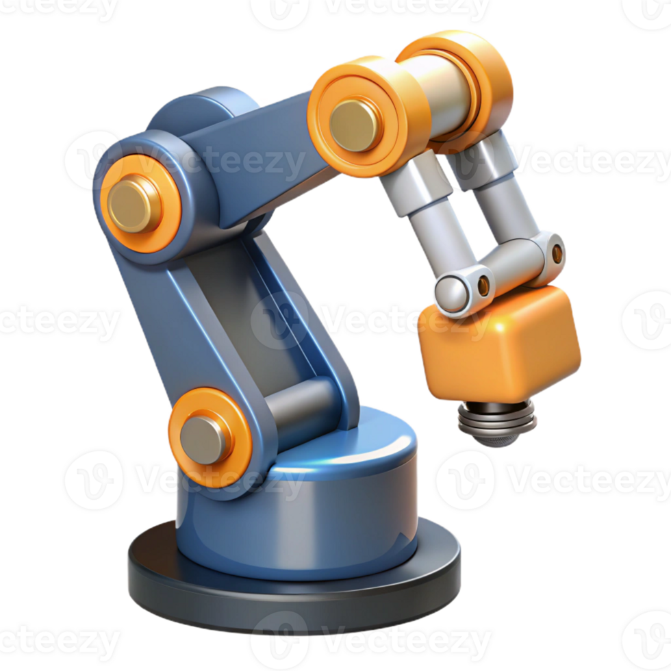 impressive minimalist A robotic arm with grippers exclusive png