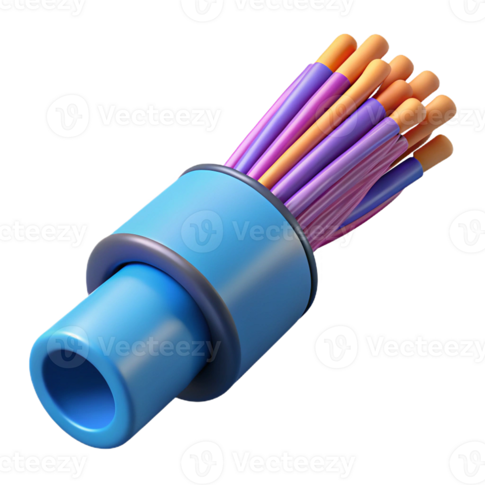 impressive abstract A fiber optic cable with exposed strands exclusive png