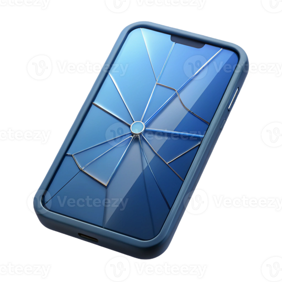 impressive vintage A broken cell phone screen professional png