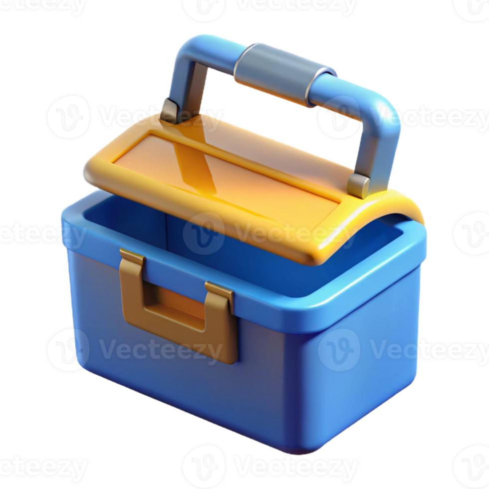 wonderful traditional A toolbox with lid open detailed png