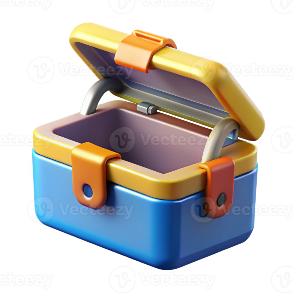 elegant vintage A toolbox with lid open high quality png