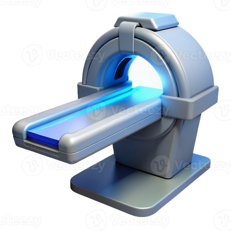 wonderful abstract Advanced medical scanner emitting a blue beam, high quality png