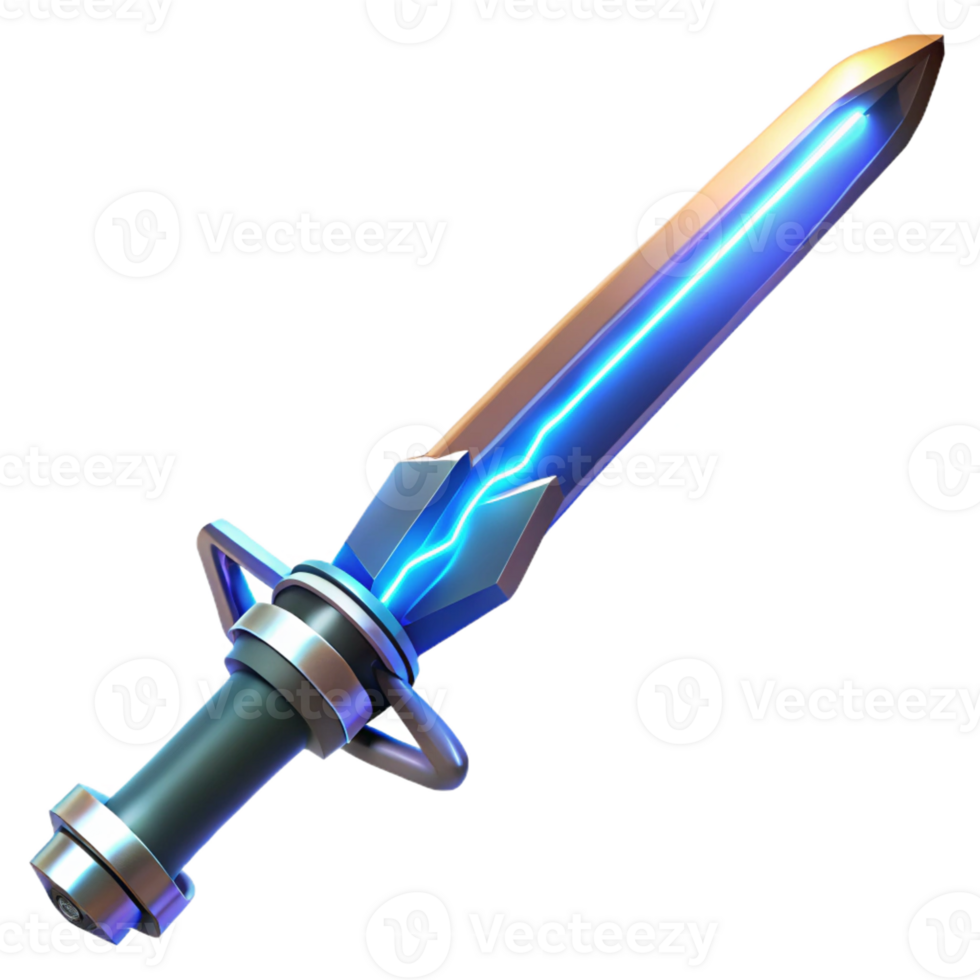 wonderful minimalist Futuristic energy sword with crackling electricity, high quality png