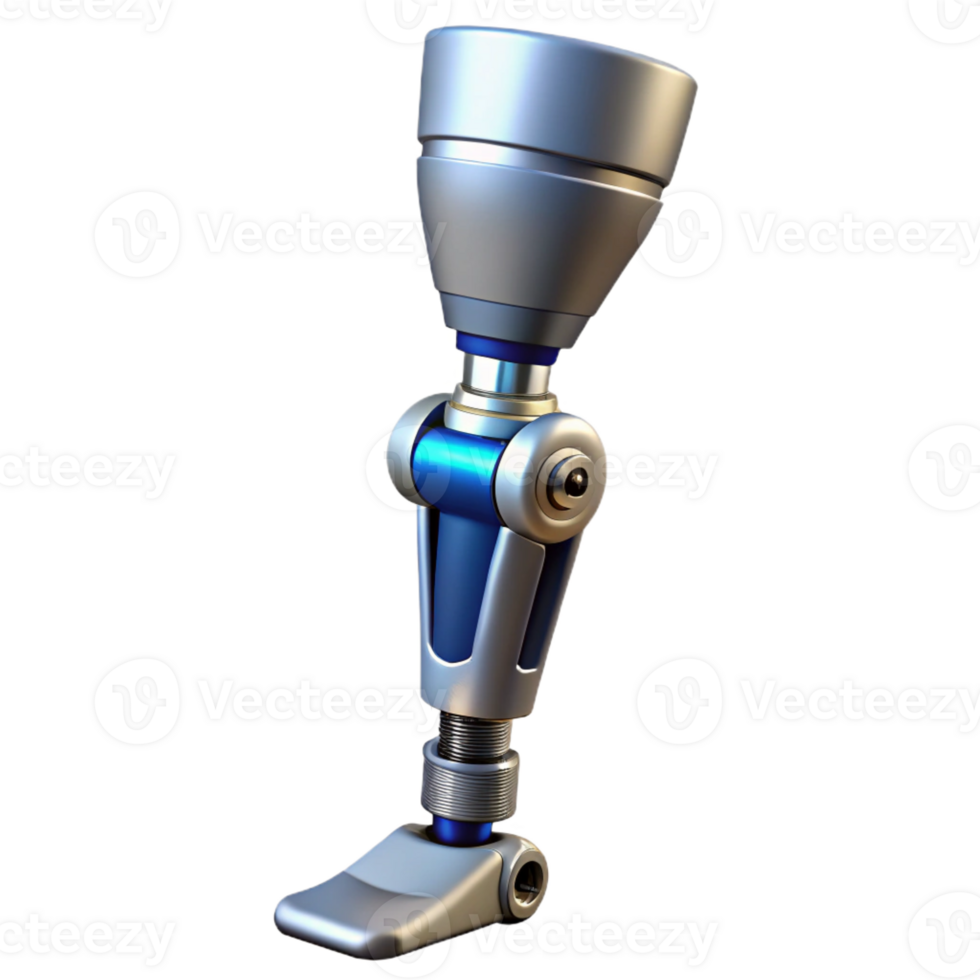 extraordinary modern Cybernetic prosthetic leg with hydraulic pistons, premium png