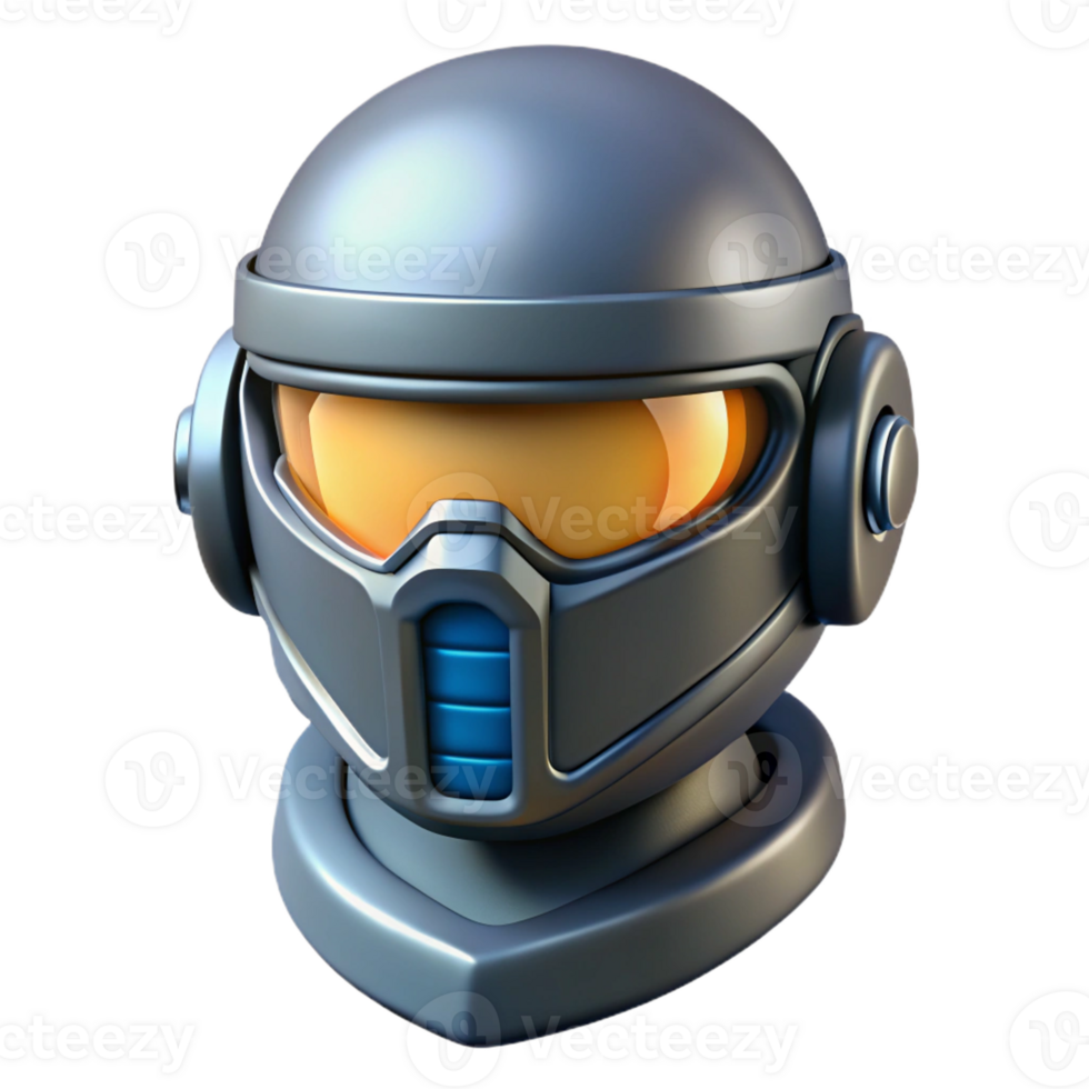 vibrant artistic Futuristic soldier helmet with integrated visor, 4K png